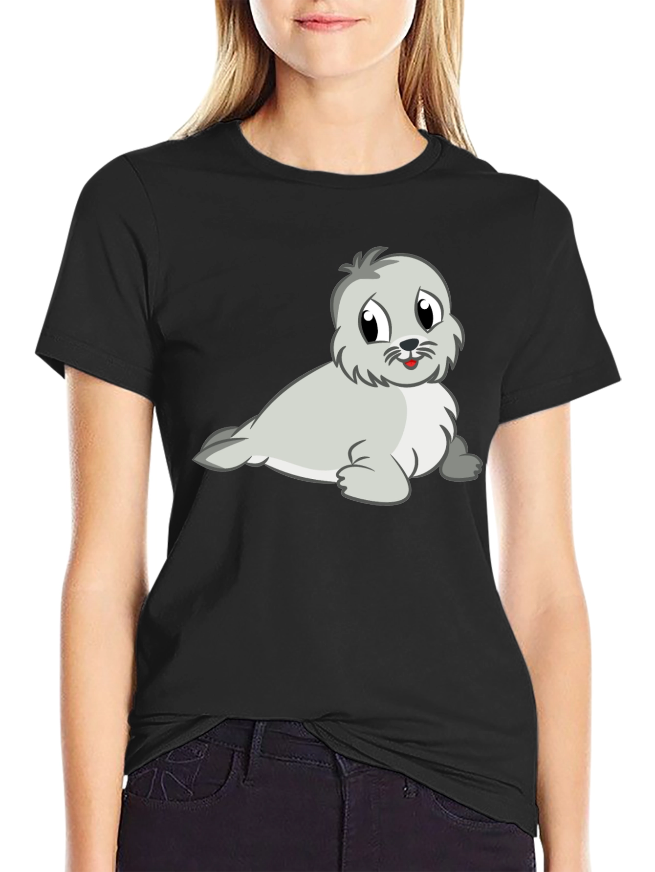 Cute Seal Graphic Tee - Soft Cotton Blend