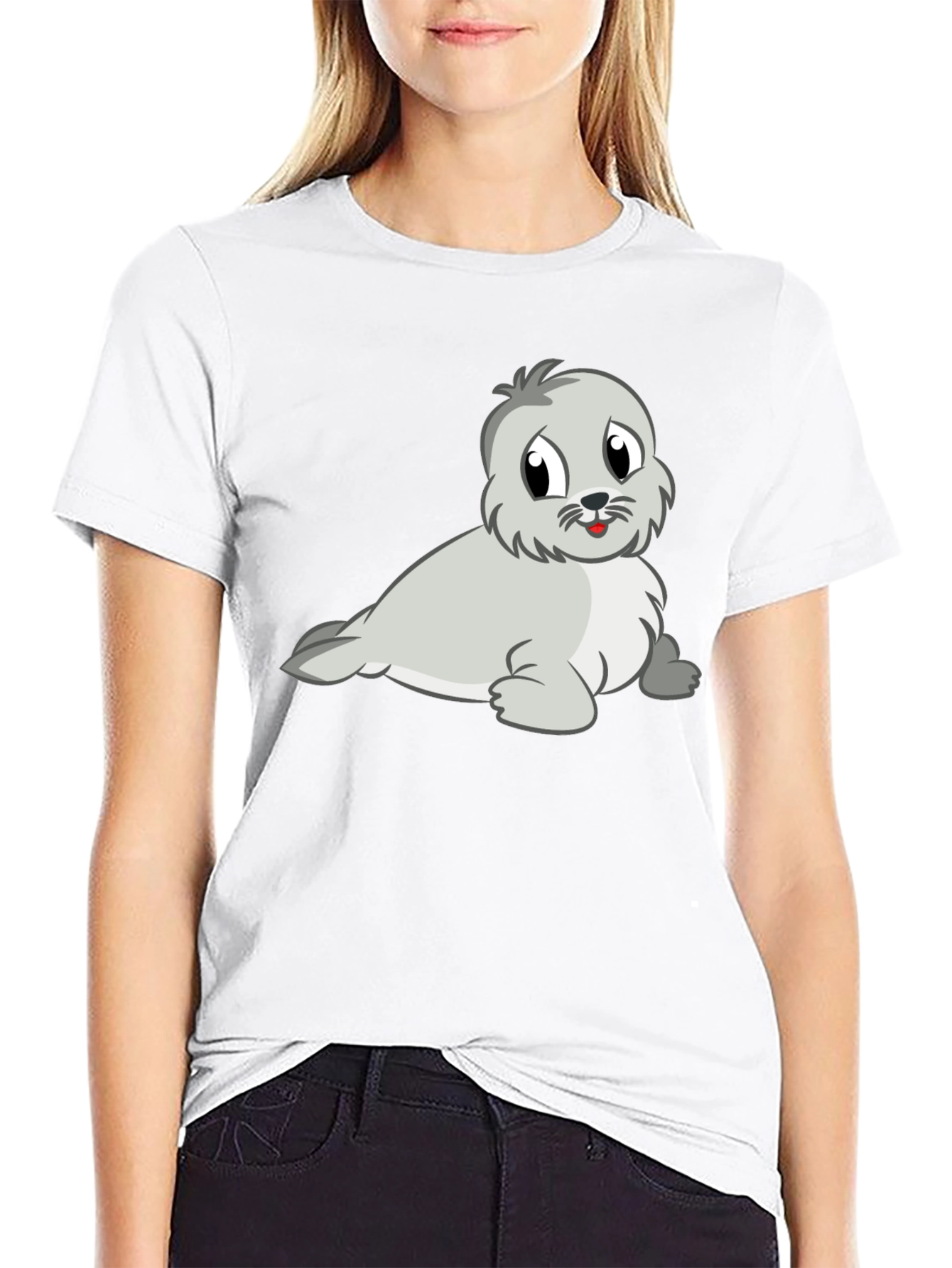 Cute Seal Graphic Tee - Soft Cotton Blend