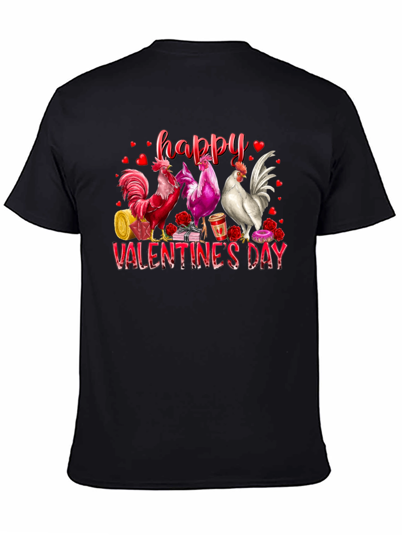 Happy Valentines Day Rooster Graphic Tee