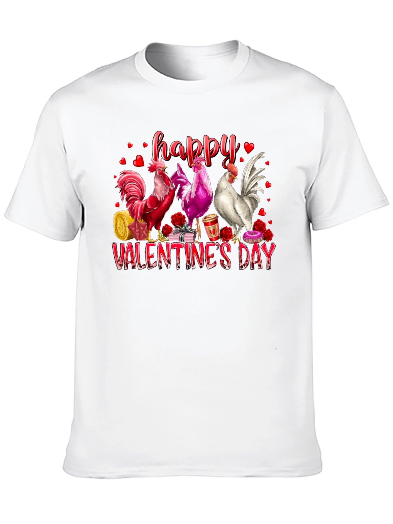 Happy Valentines Day Rooster Graphic Tee