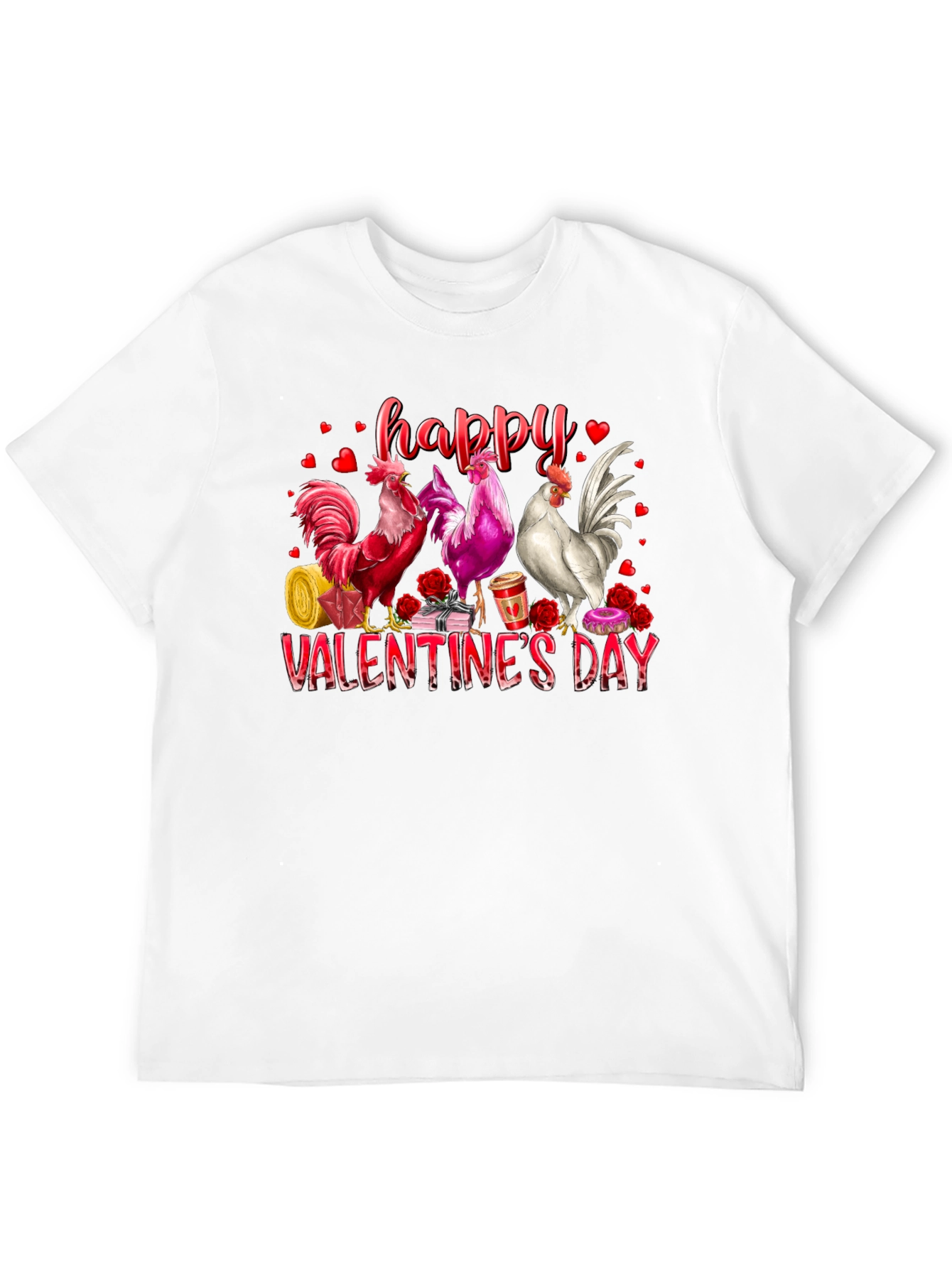 Happy Valentines Day Rooster Graphic Tee