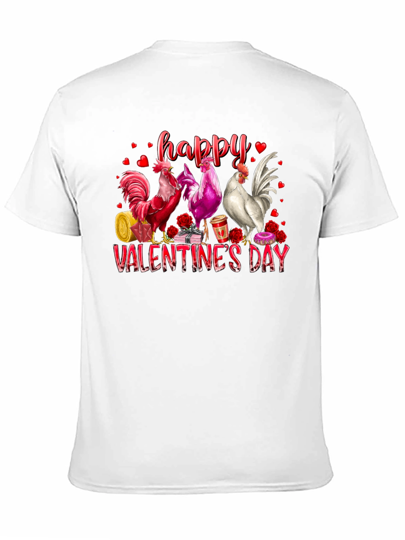 Happy Valentines Day Rooster Graphic Tee