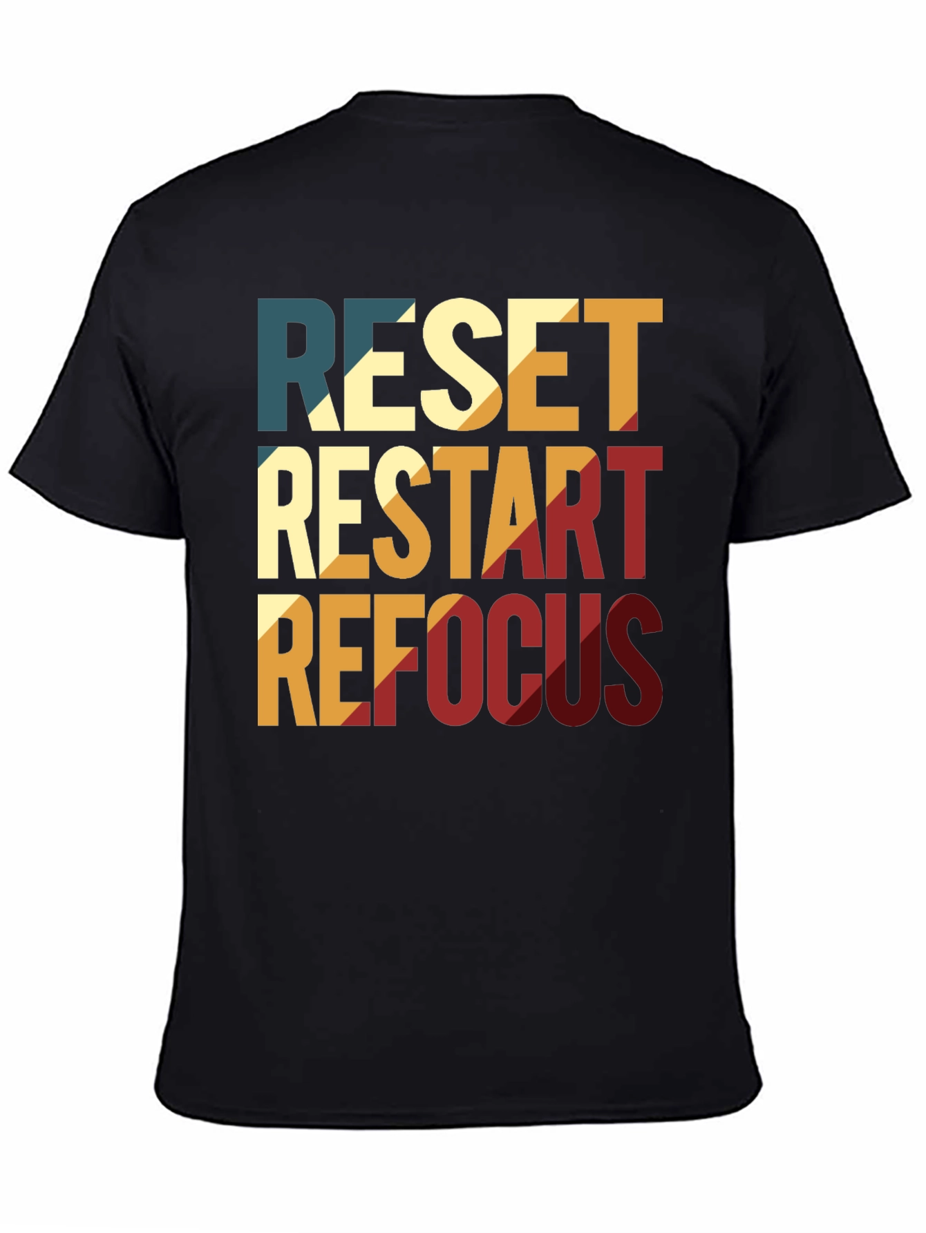 Retro Reset Restart Refocus Graphic T-Shirt