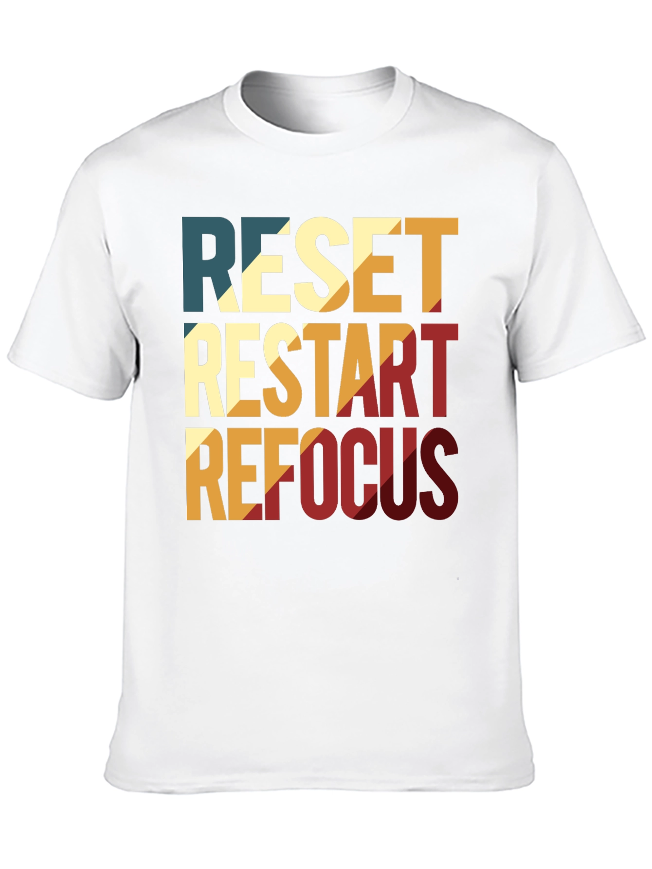 Retro Reset Restart Refocus Graphic T-Shirt