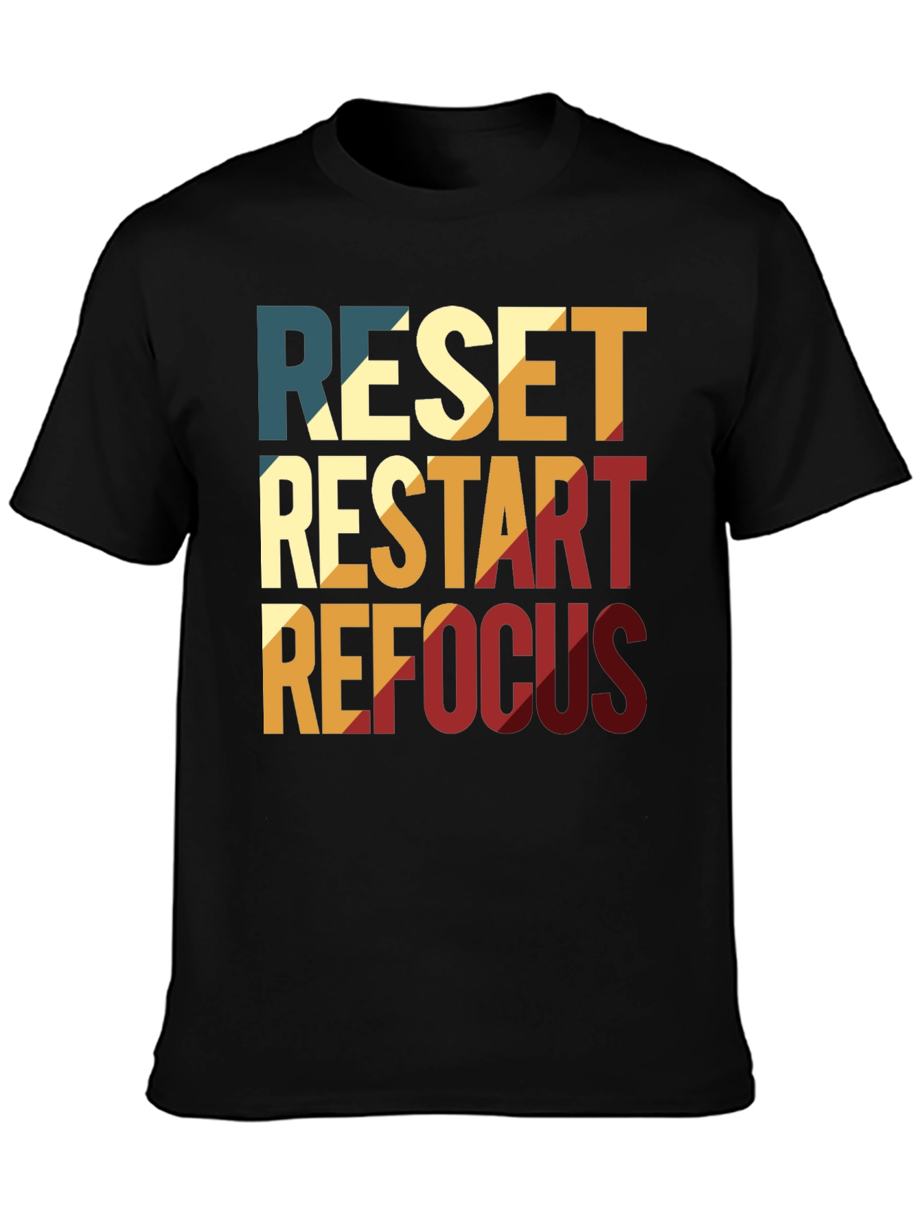 Retro Reset Restart Refocus Graphic T-Shirt