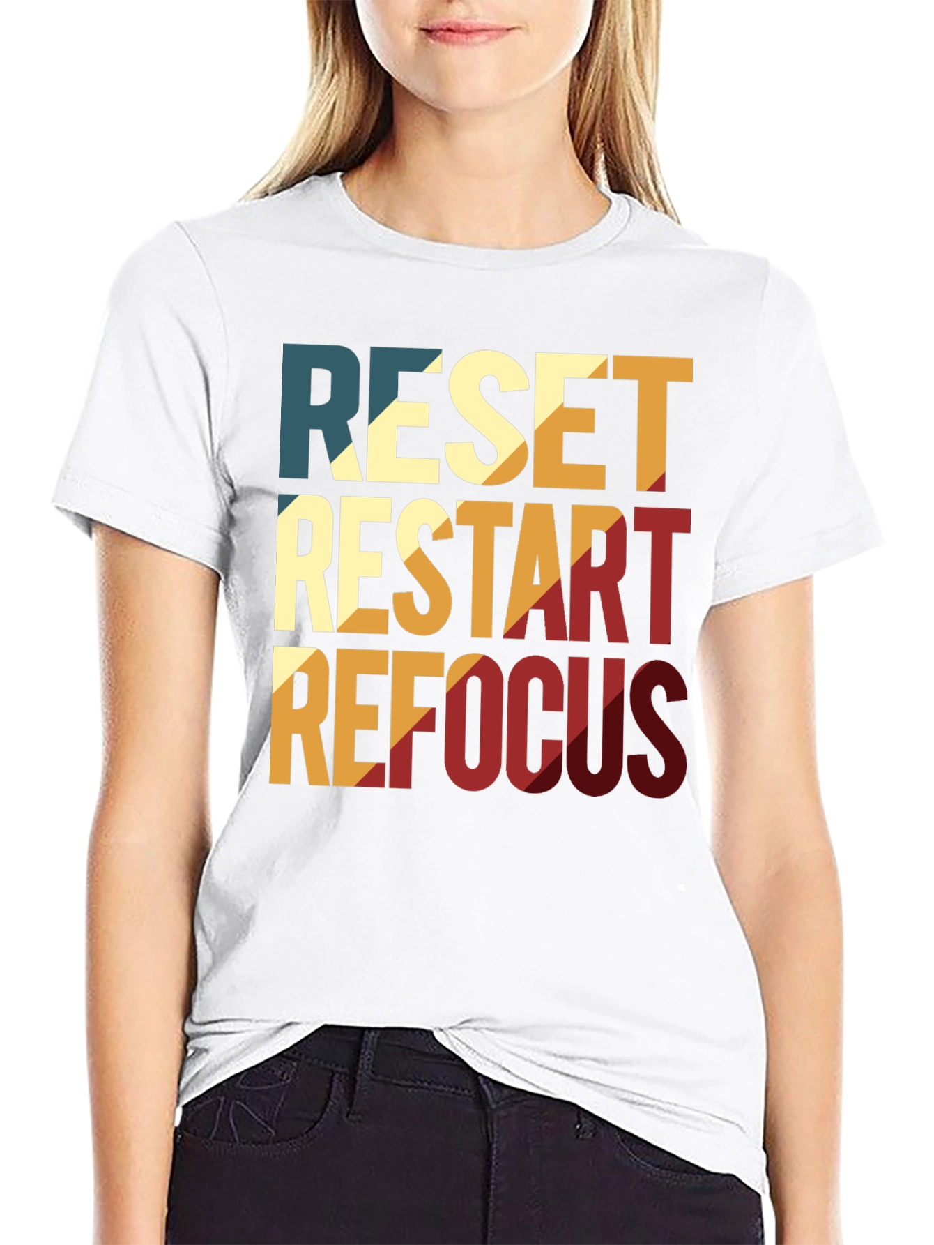 Retro Reset Restart Refocus Graphic T-Shirt