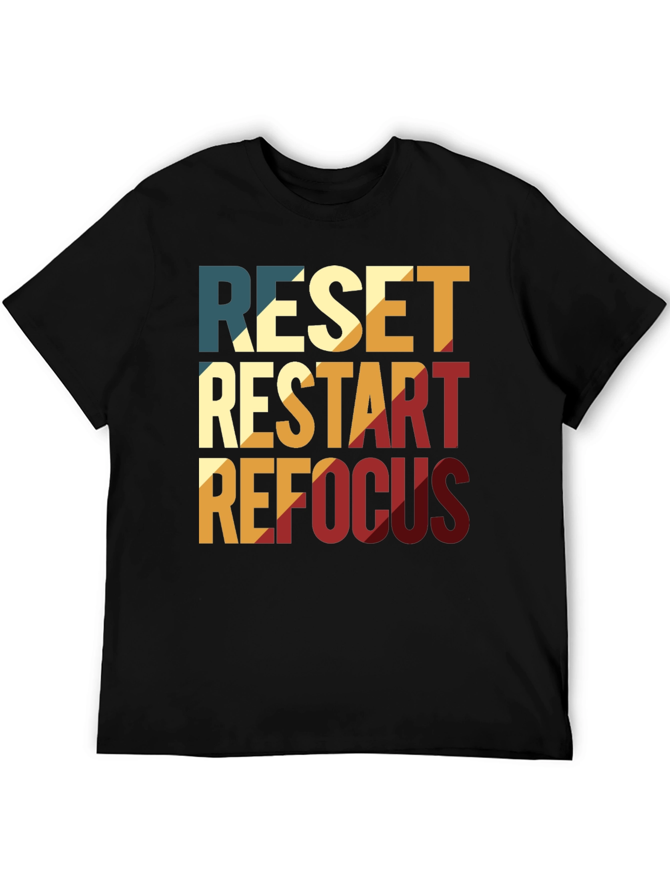 Retro Reset Restart Refocus Graphic T-Shirt