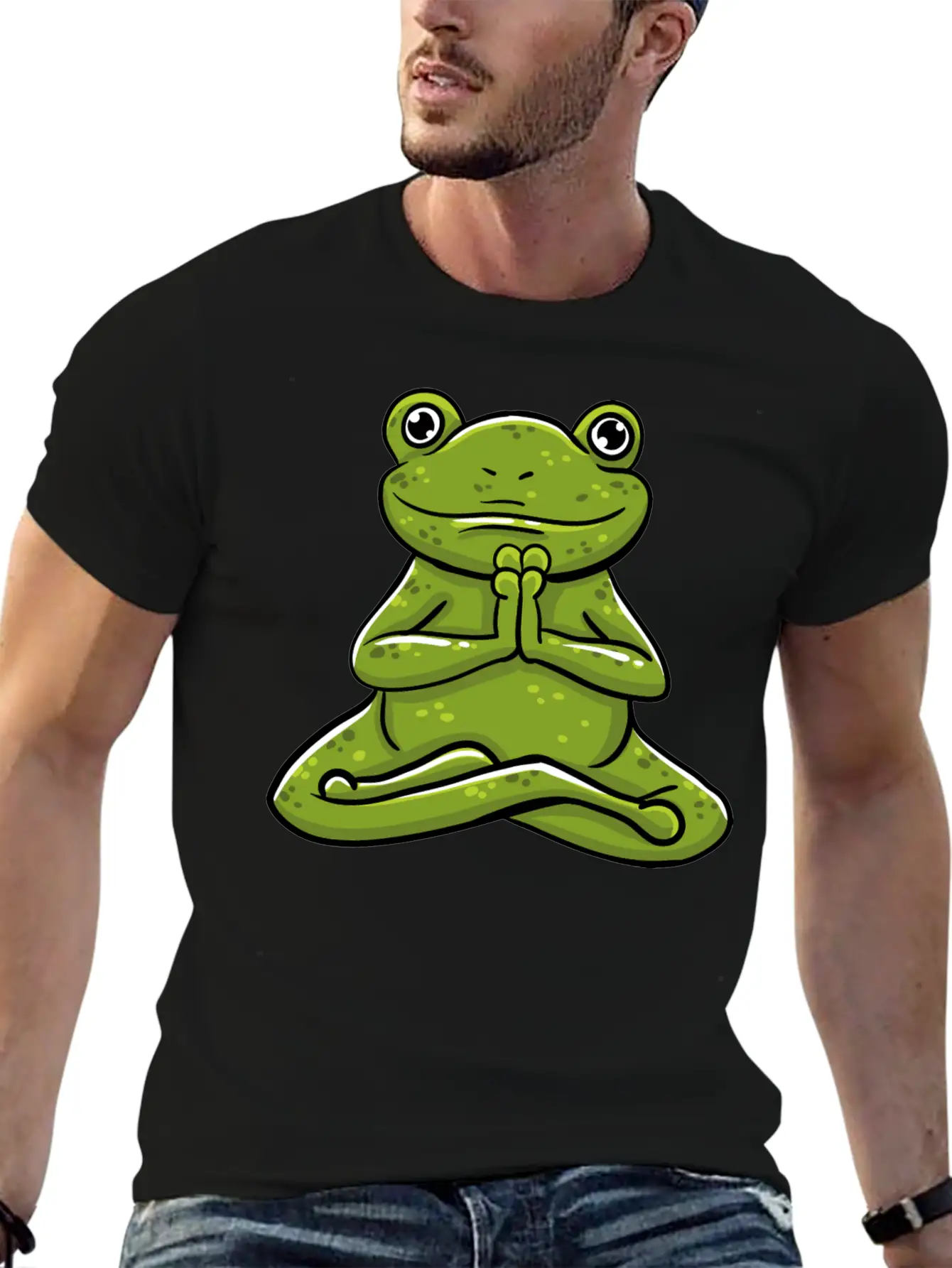 Frog Meditating Unisex Casual T-Shirt – Clean Design For Daily Comfort
