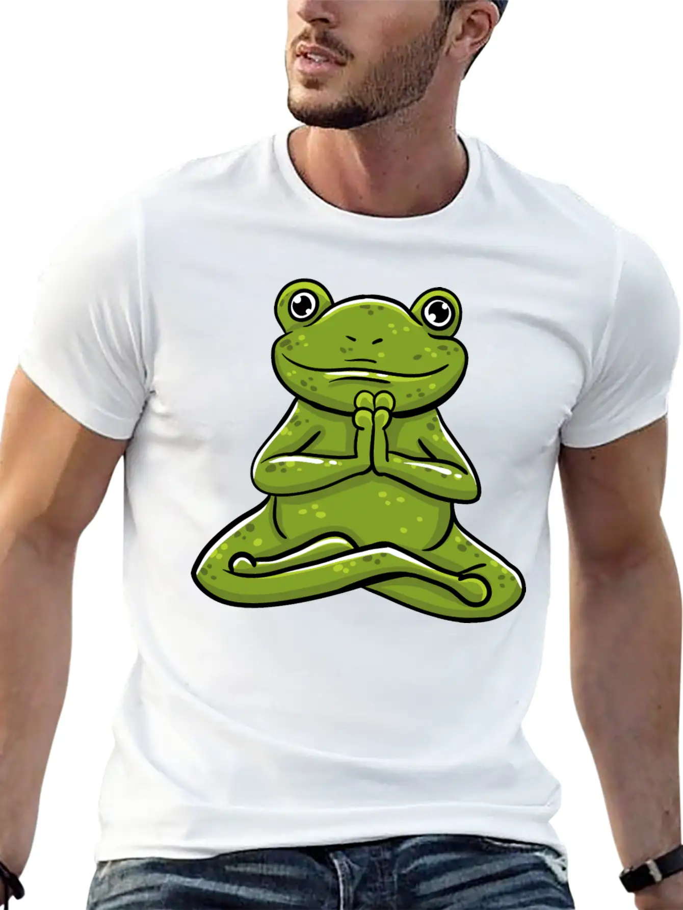 Frog Meditating Unisex Casual T-Shirt – Clean Design For Daily Comfort