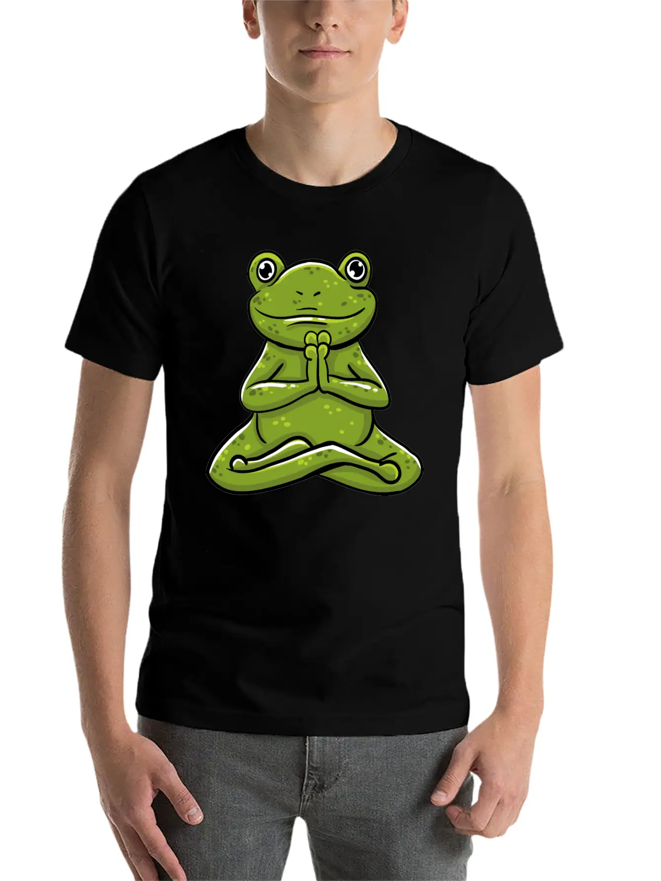 Frog Meditating Unisex Casual T-Shirt – Clean Design For Daily Comfort