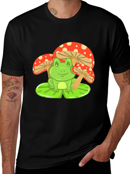 Frog Mushroom Kawaii Unisex Casual T-Shirt – Clean Design For Daily Comfort