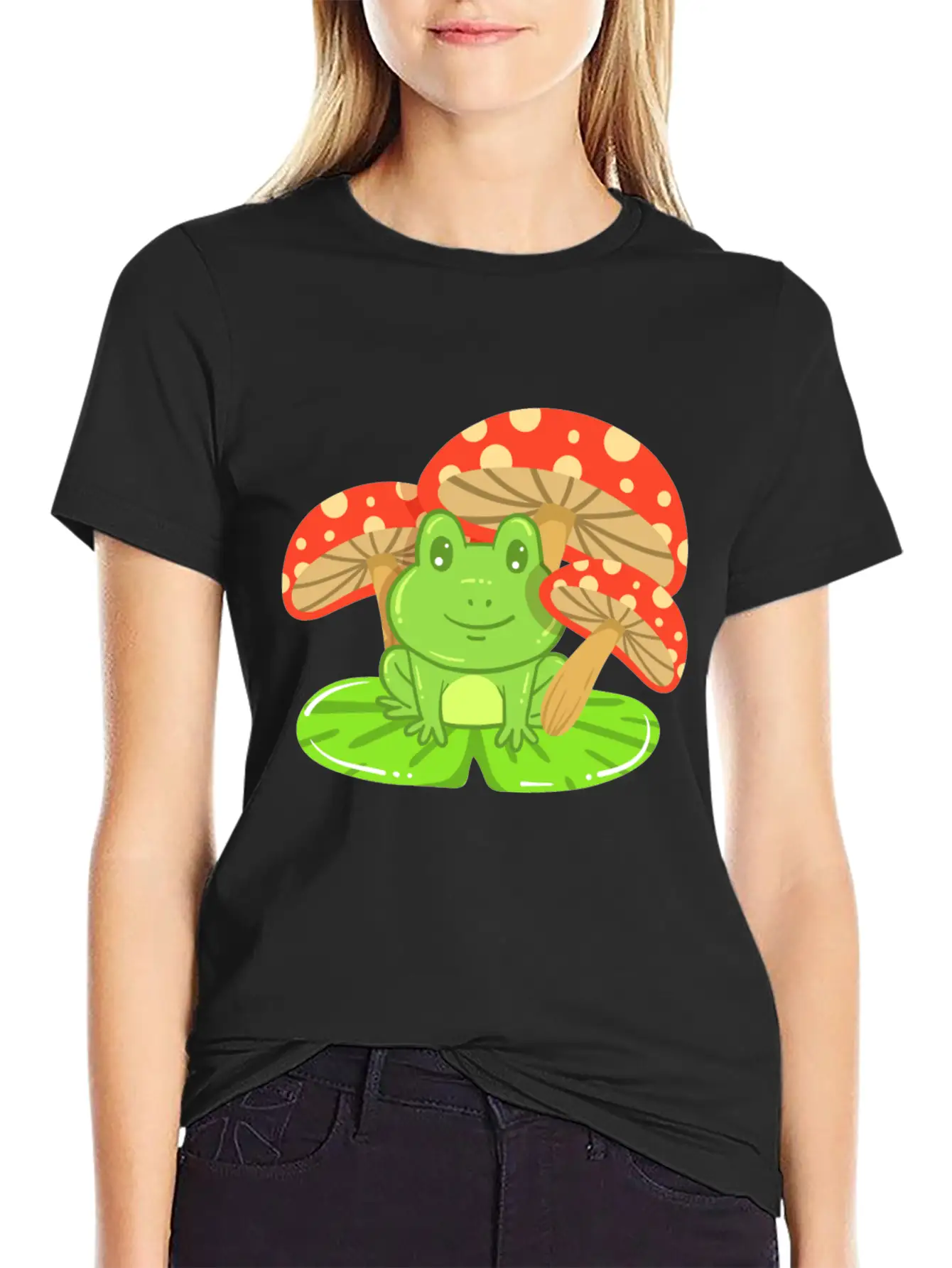 Frog Mushroom Kawaii Unisex Casual T-Shirt – Clean Design For Daily Comfort