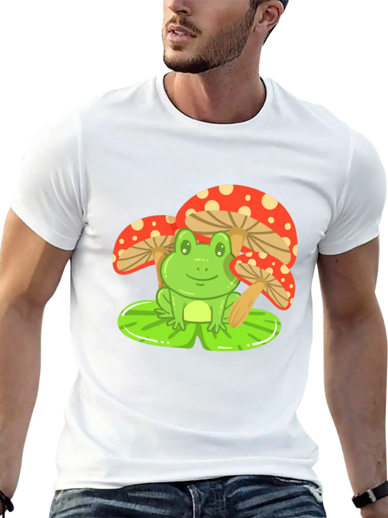 Frog Mushroom Kawaii Unisex Casual T-Shirt – Clean Design For Daily Comfort
