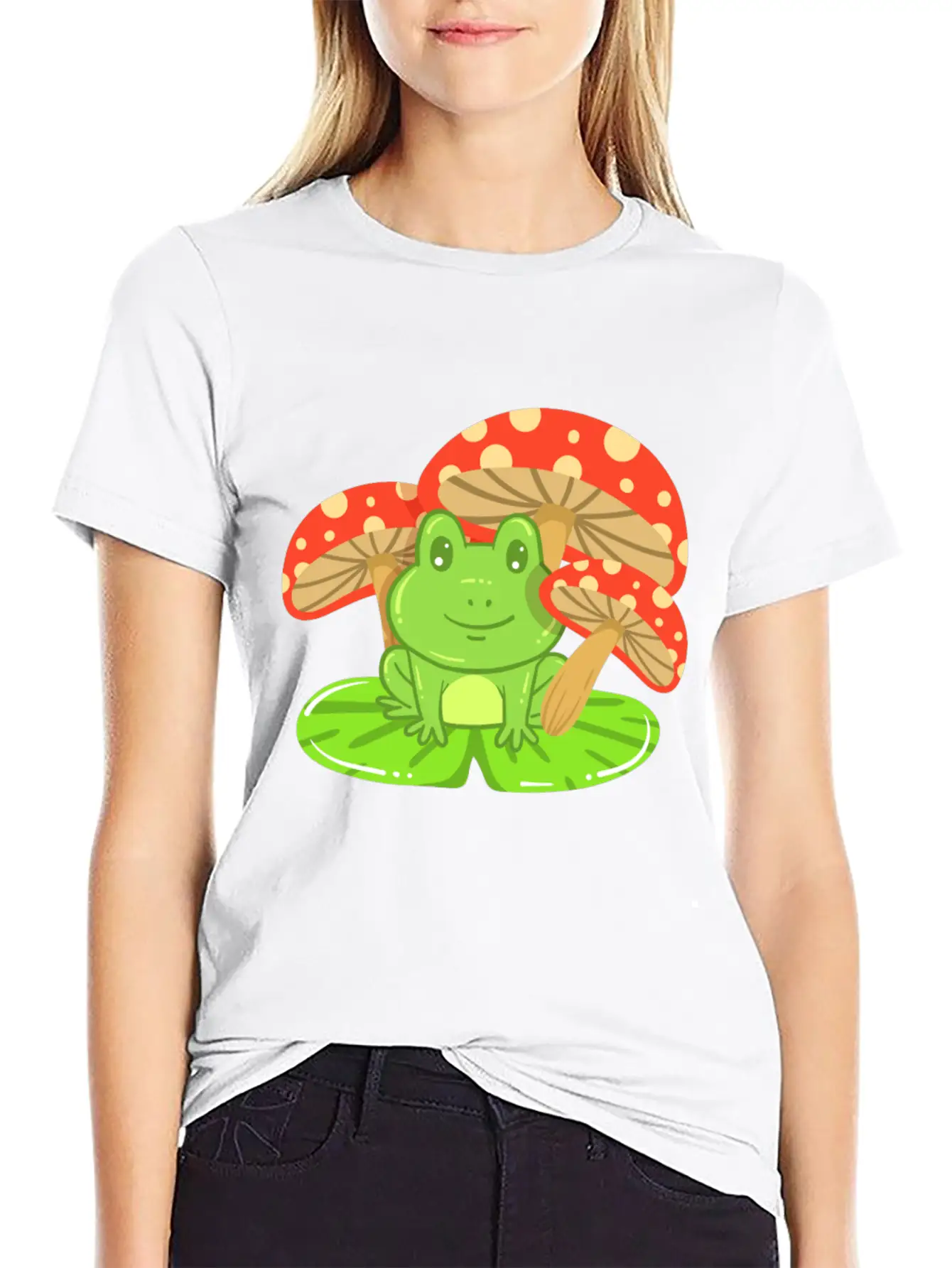 Frog Mushroom Kawaii Unisex Casual T-Shirt – Clean Design For Daily Comfort