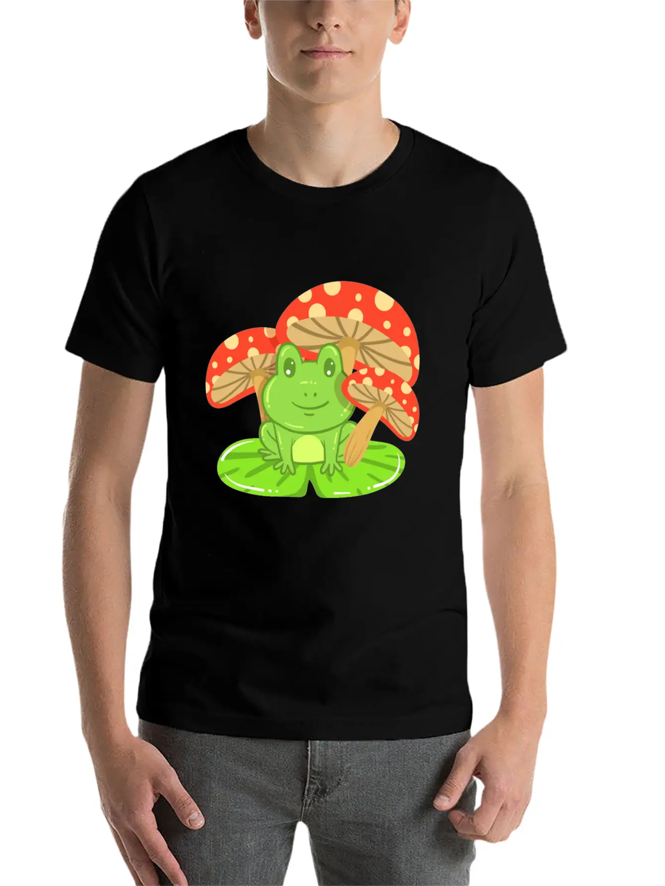 Frog Mushroom Kawaii Unisex Casual T-Shirt – Clean Design For Daily Comfort