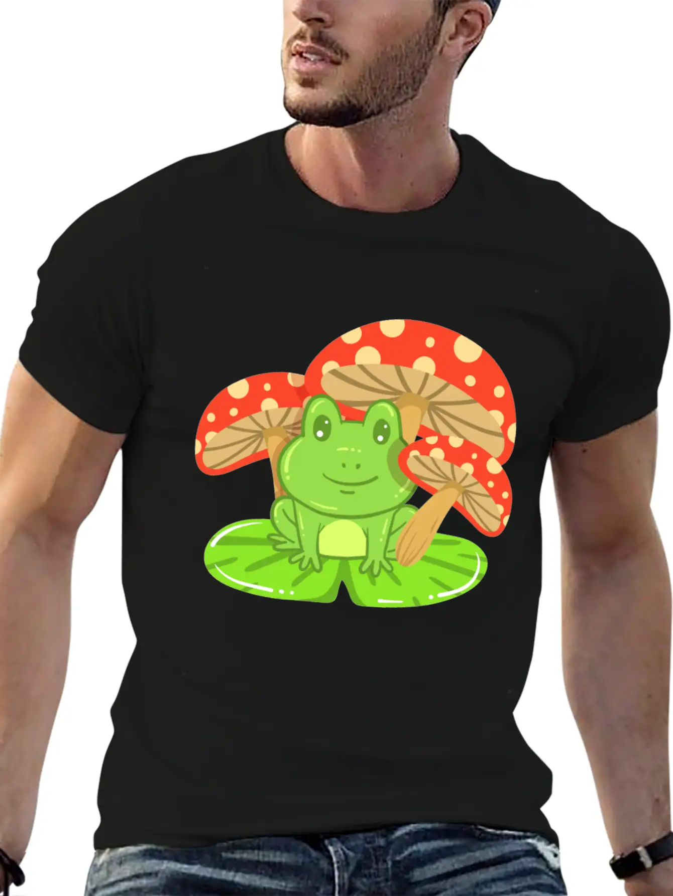 Frog Mushroom Kawaii Unisex Casual T-Shirt – Clean Design For Daily Comfort