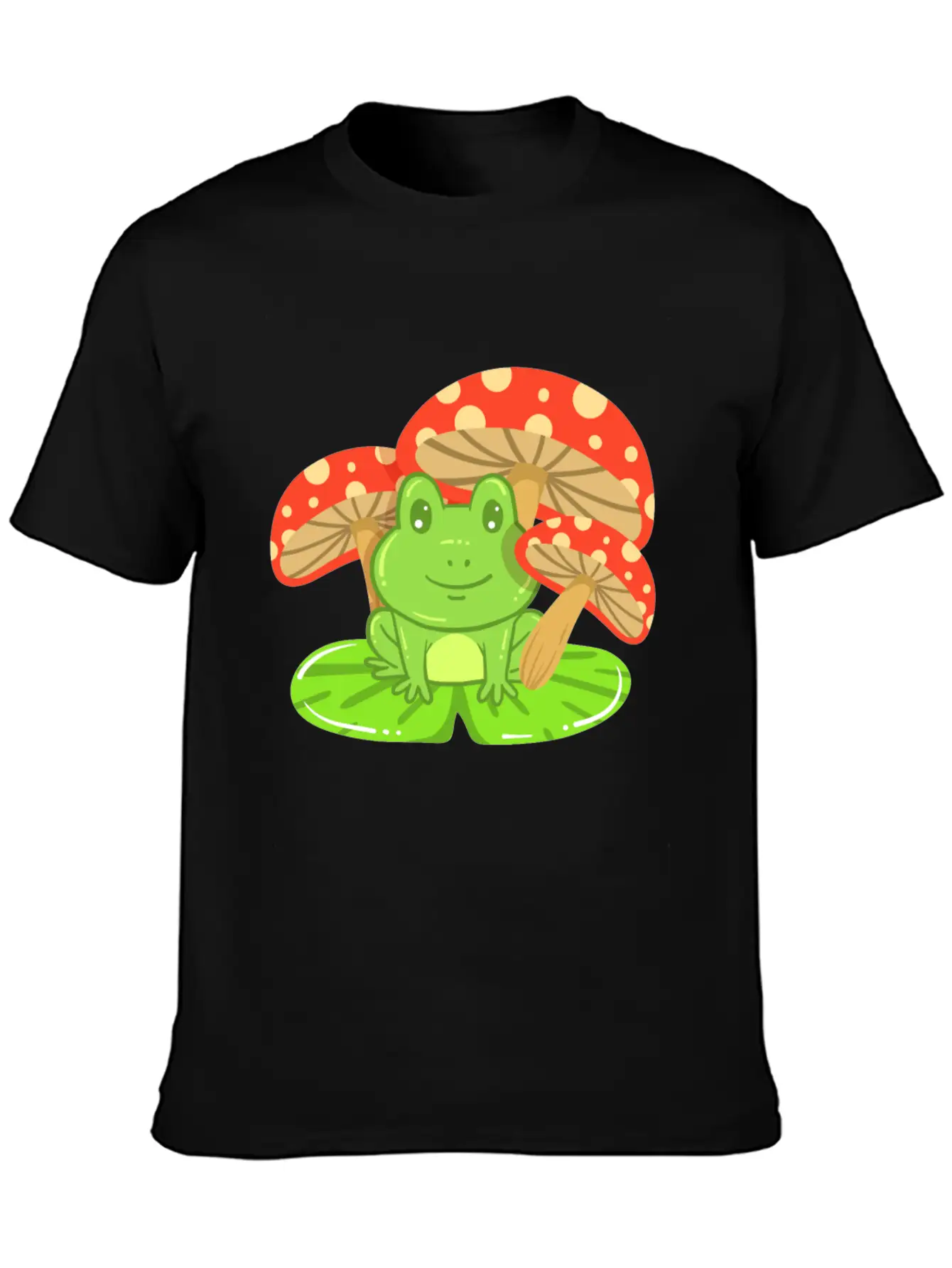 Frog Mushroom Kawaii Unisex Casual T-Shirt – Clean Design For Daily Comfort