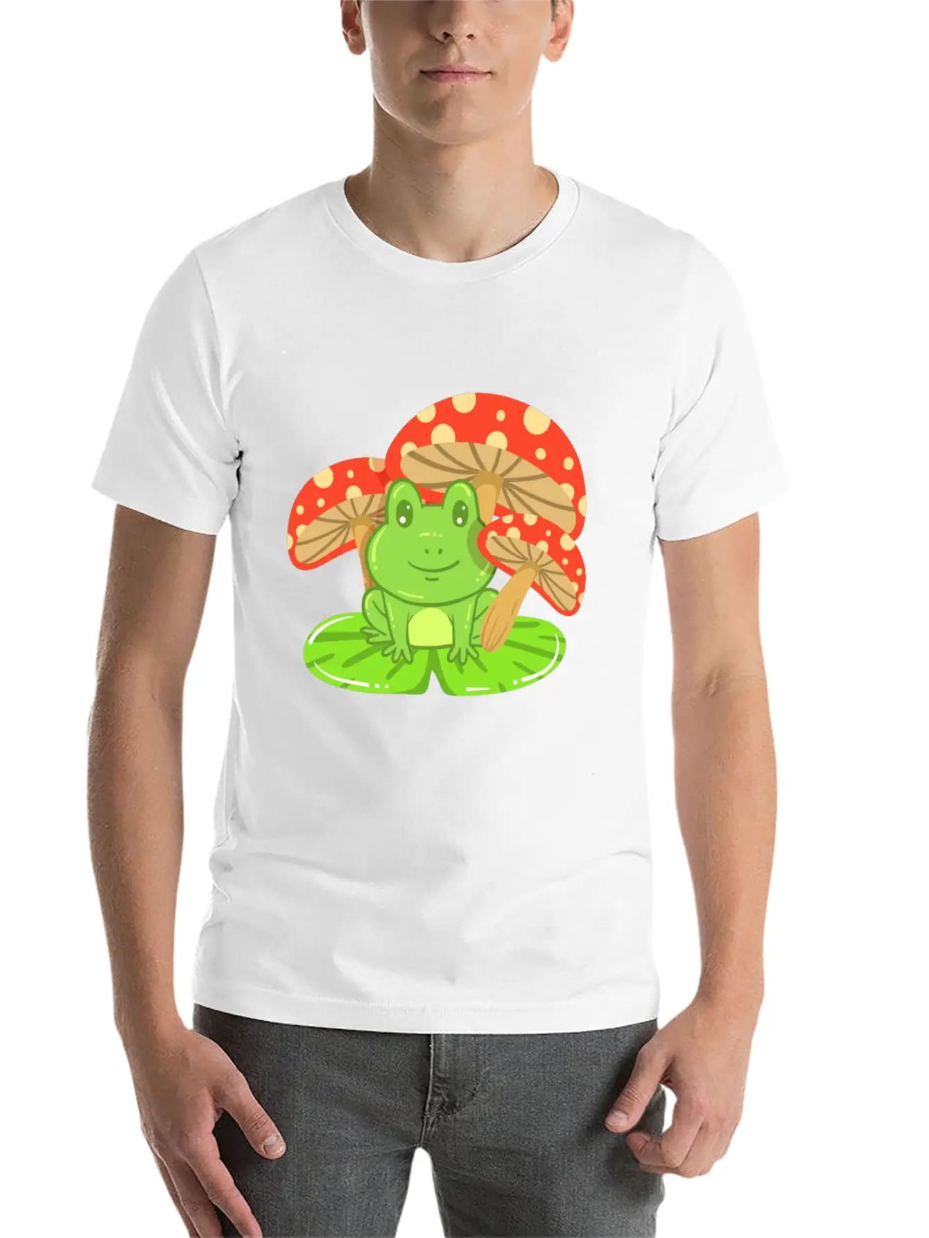 Frog Mushroom Kawaii Unisex Casual T-Shirt – Clean Design For Daily Comfort