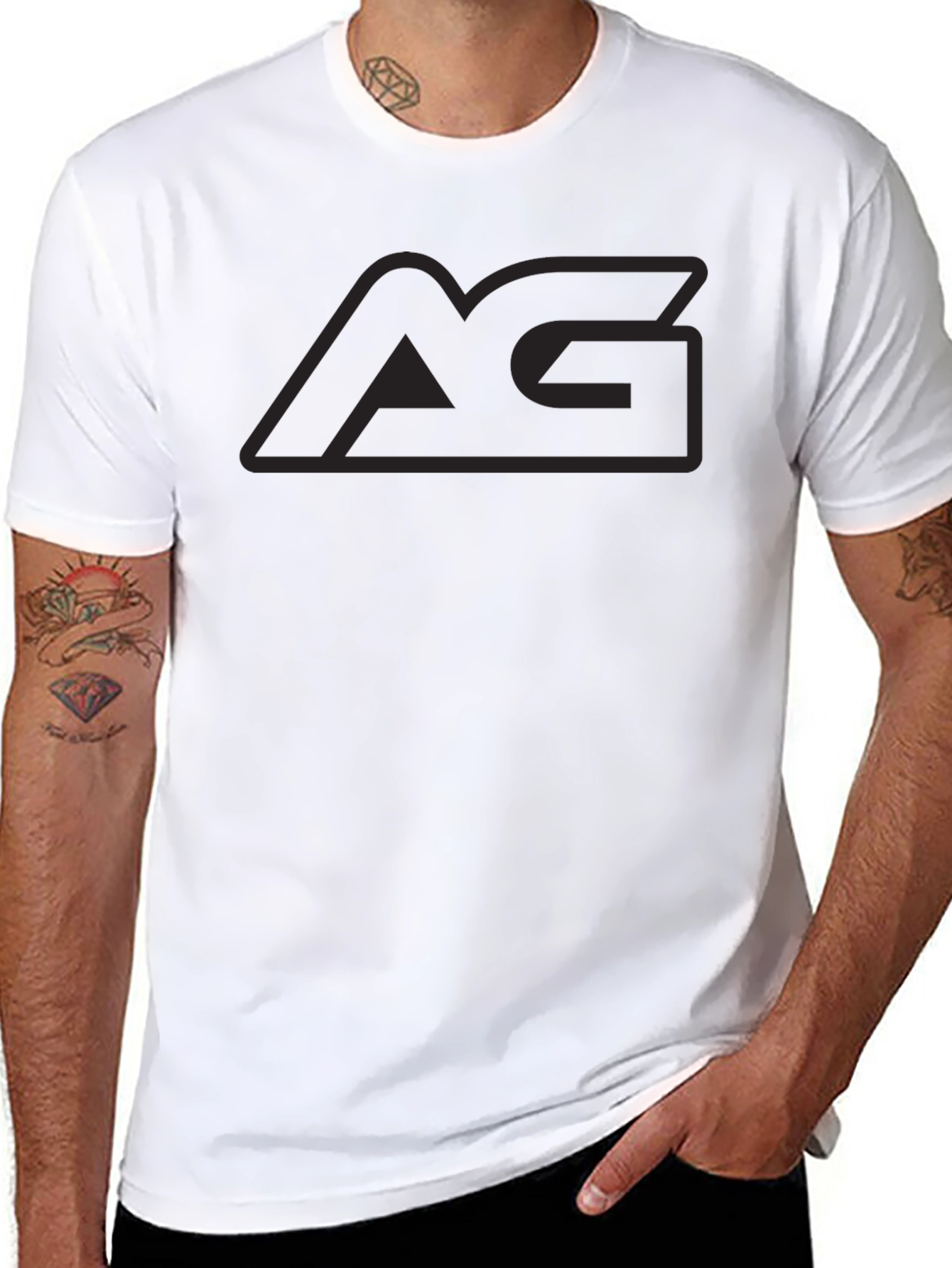 Mens Black Graphic Tee - AG Logo