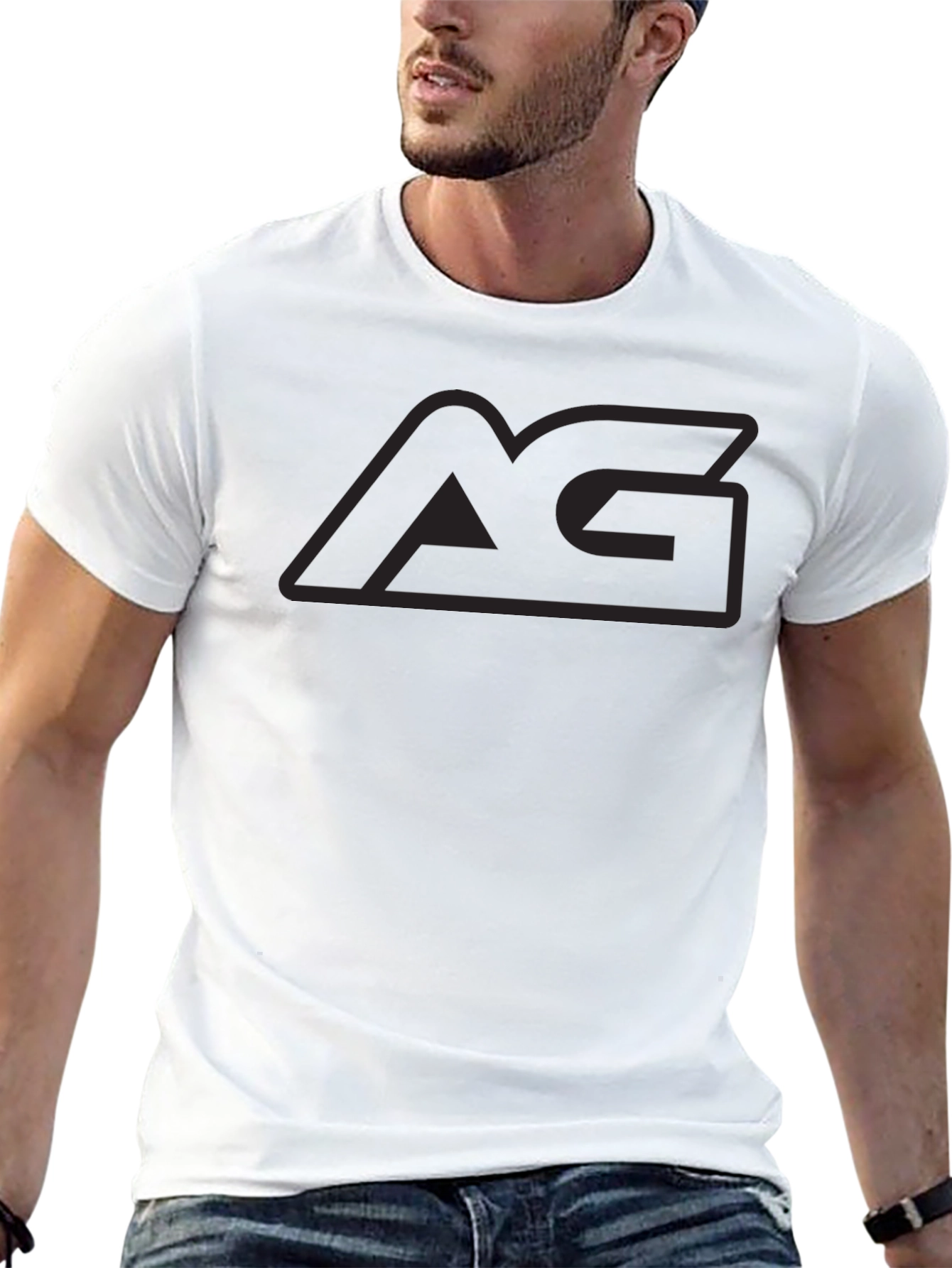 Mens Black Graphic Tee - AG Logo