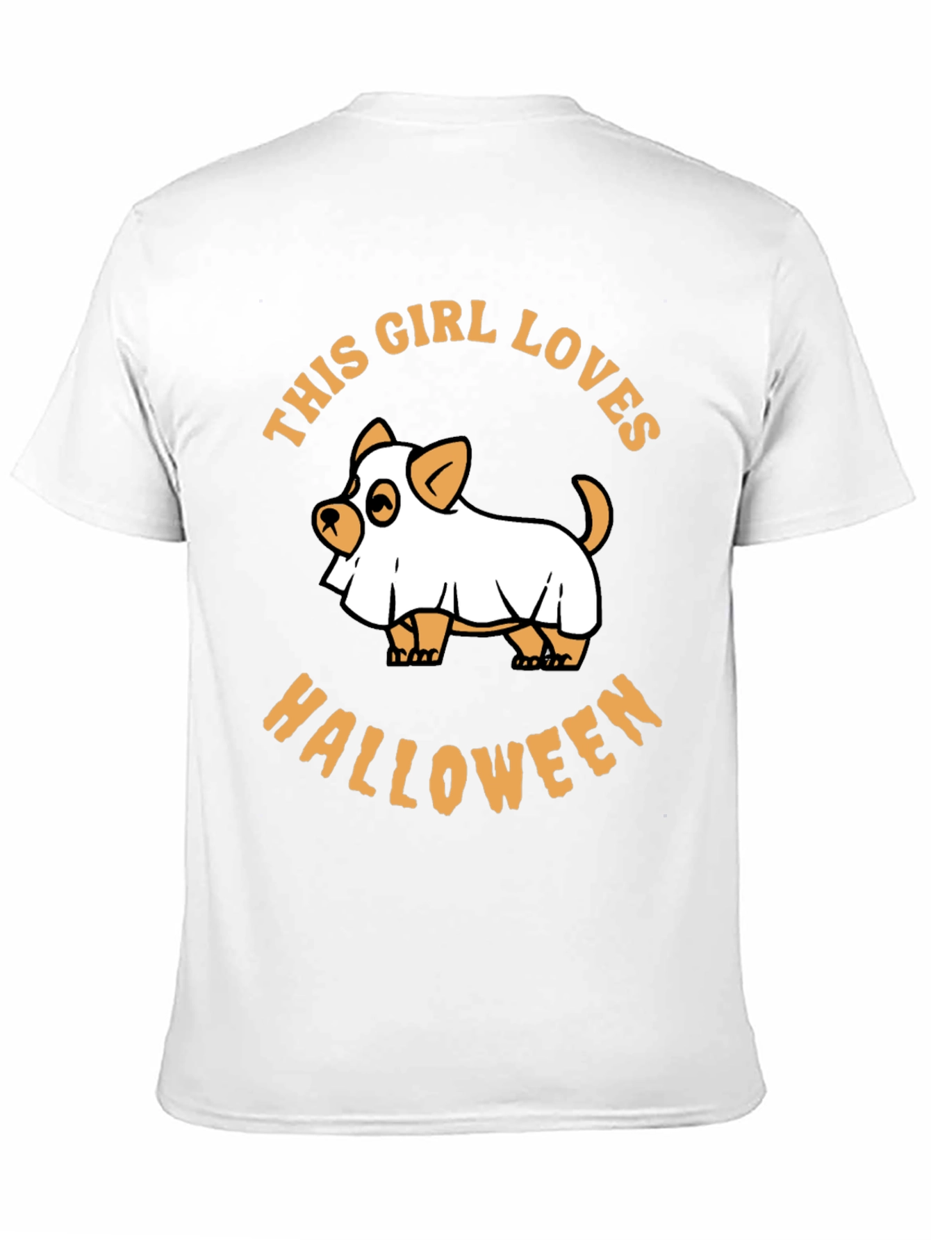 This Girl Loves Halloween Dog Ghost Graphic Tee