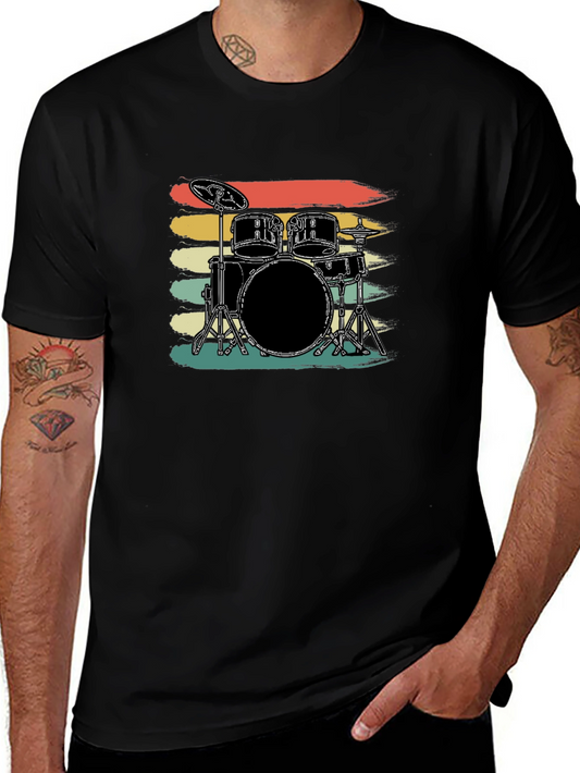 Vintage Drum Set T-Shirt - Musician Tee