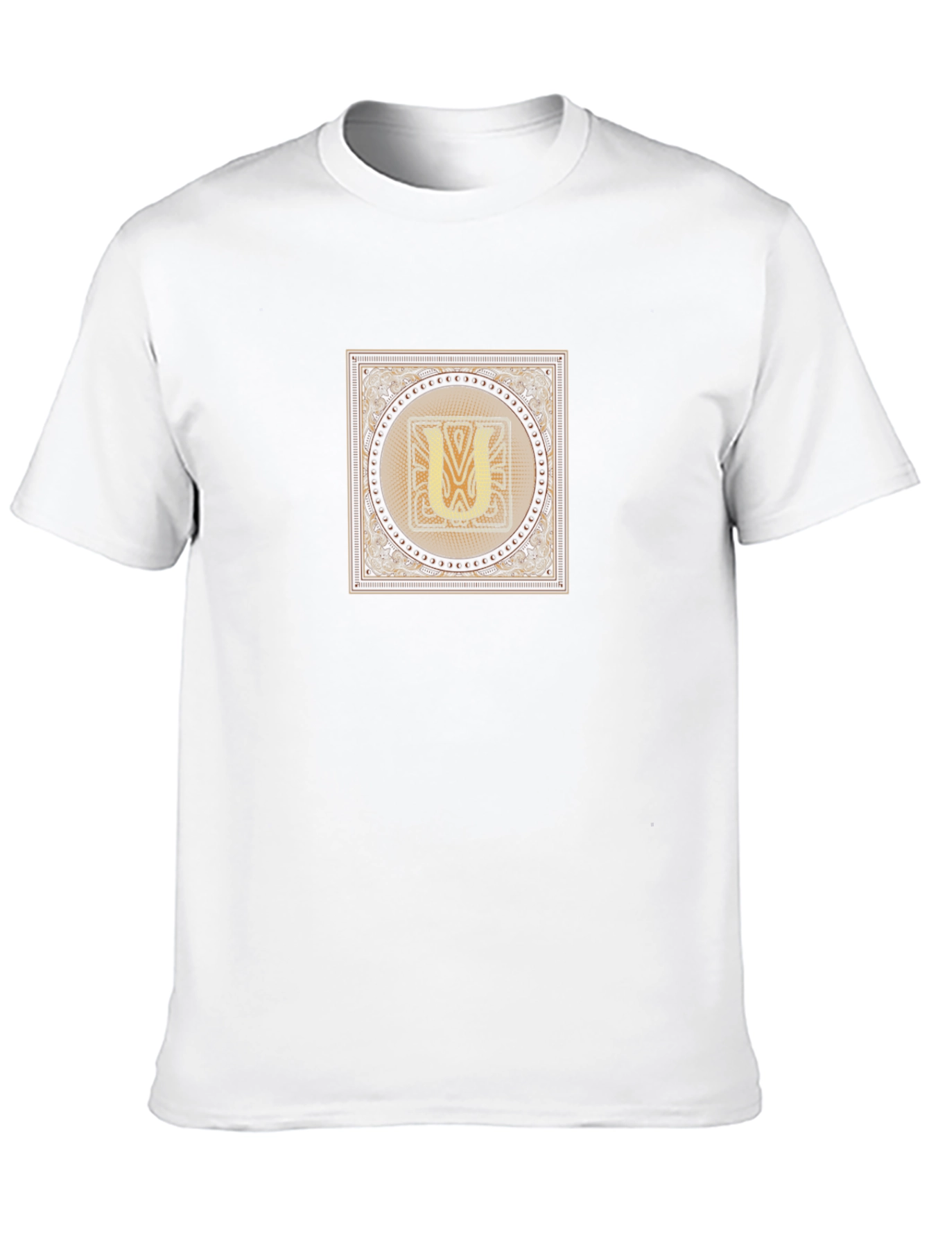 Black T-Shirt with Letter U Design