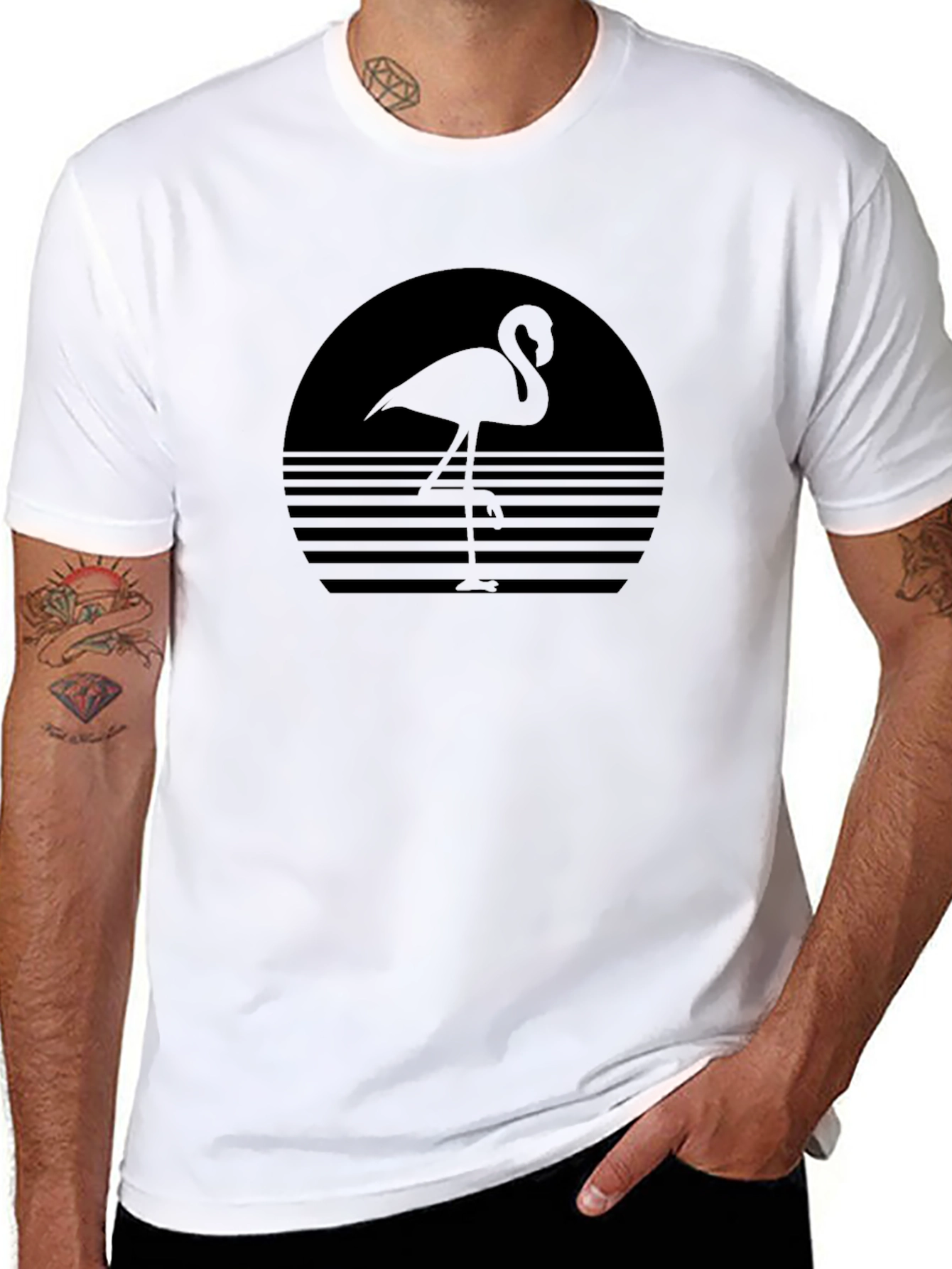 Retro Flamingo Graphic T-Shirt - Cool & Stylish