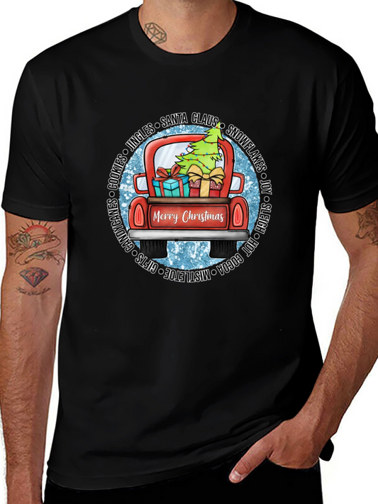 Festive Christmas Truck Graphic Tee - Holiday Cheer