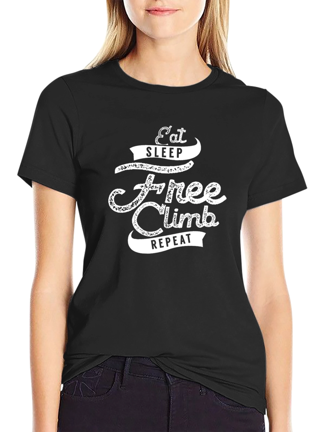 Eat Sleep Free Climb Repeat T-Shirt - Black