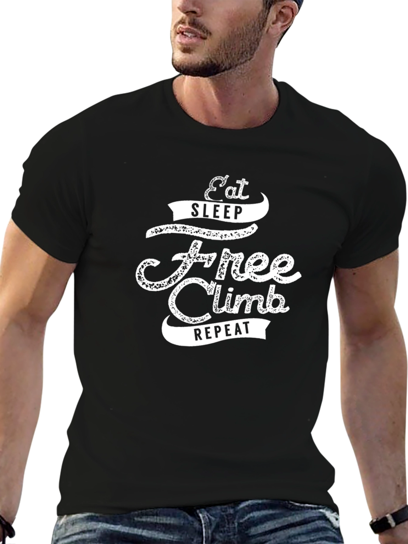 Eat Sleep Free Climb Repeat T-Shirt - Black