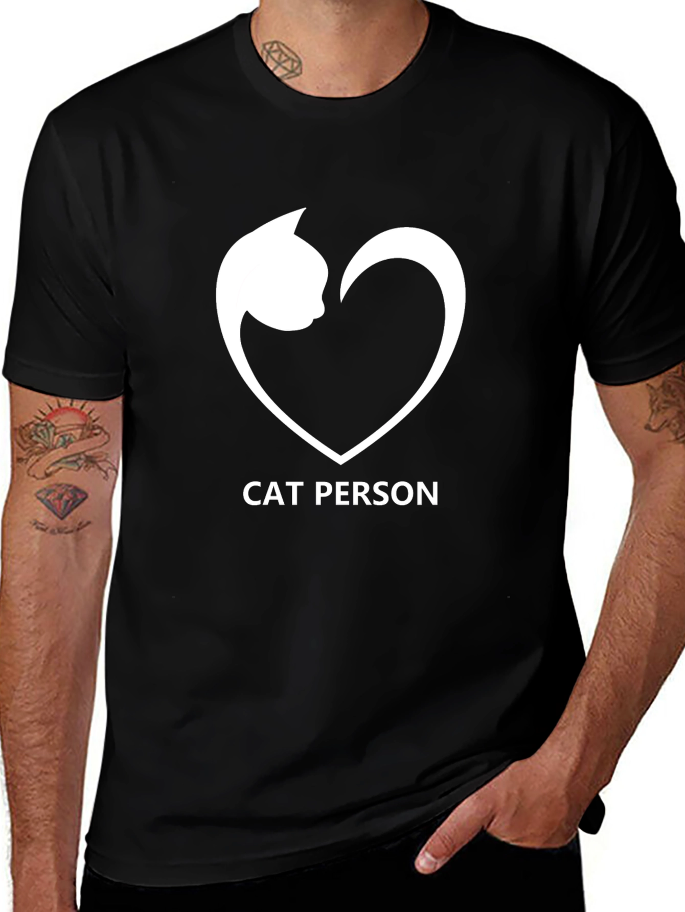 Cat Person Tee - Cute Cat Heart Graphic T-Shirt