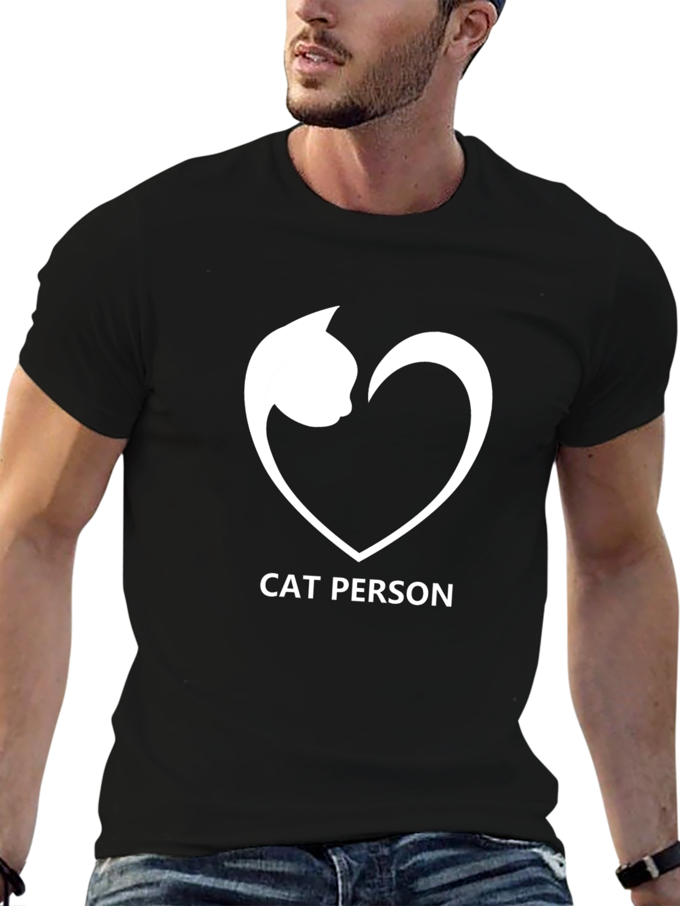 Cat Person Tee - Cute Cat Heart Graphic T-Shirt