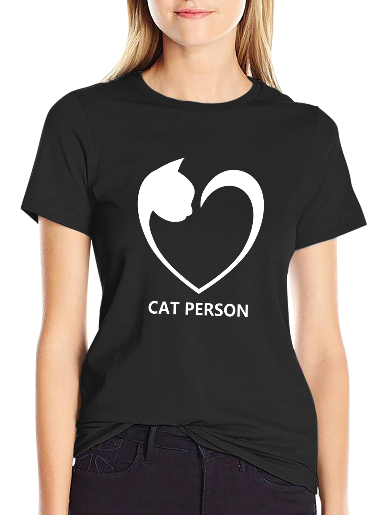 Cat Person Tee - Cute Cat Heart Graphic T-Shirt