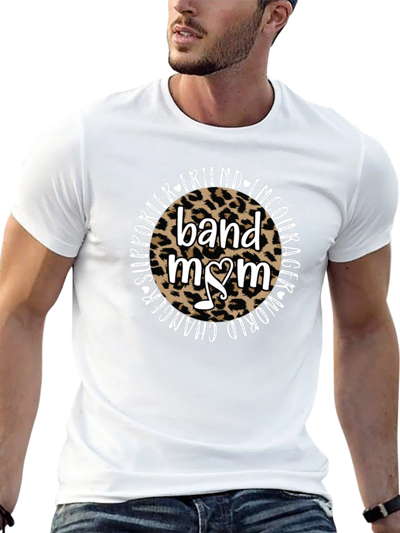 Band Mom Leopard Print Graphic T-Shirt