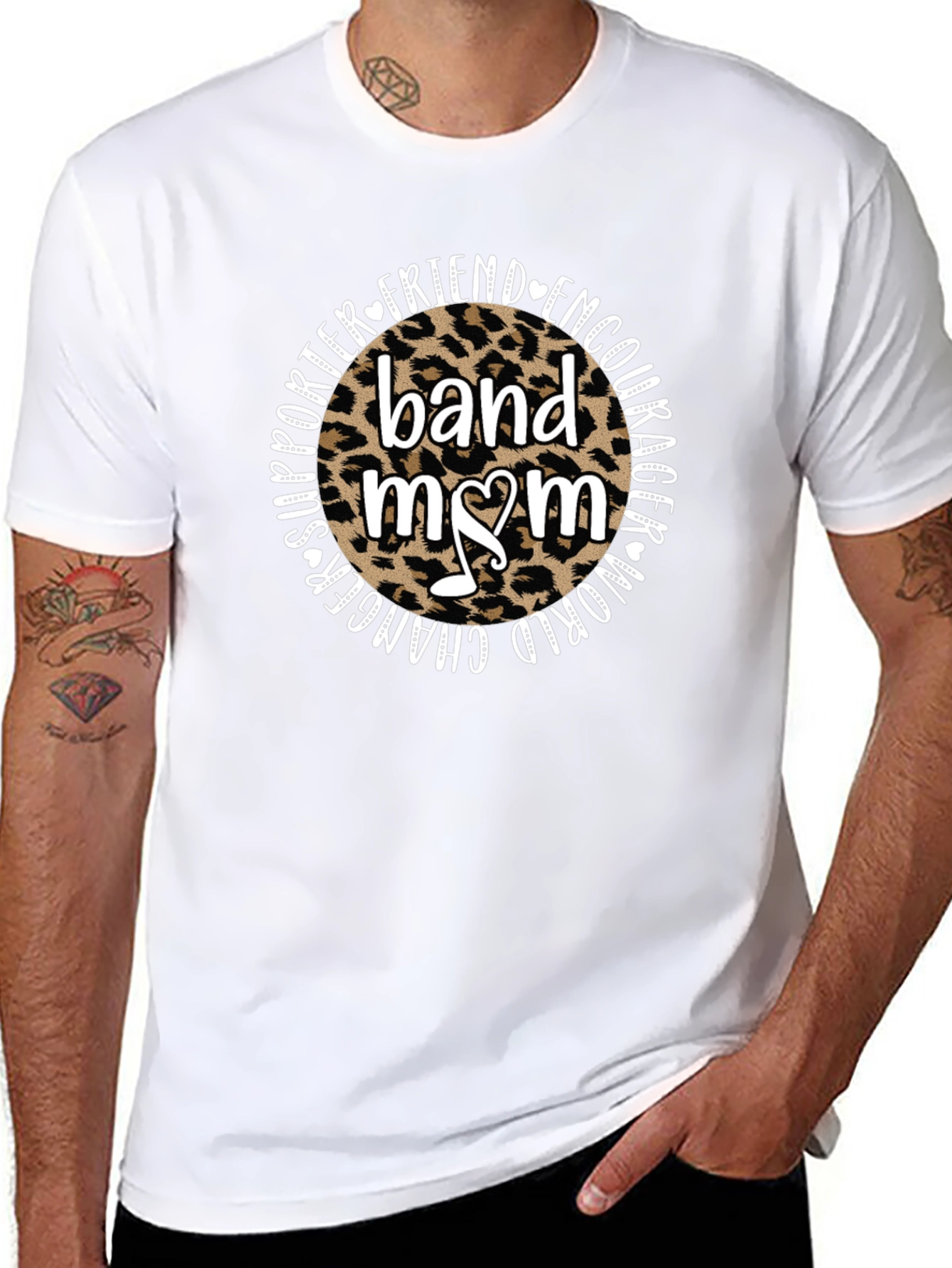 Band Mom Leopard Print Graphic T-Shirt
