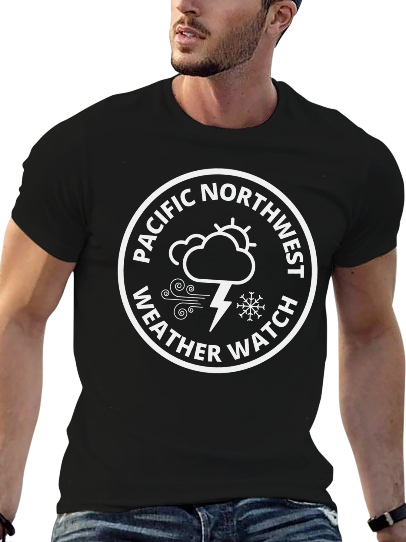 Pacific Northwest Weather Watch T-Shirt - Black