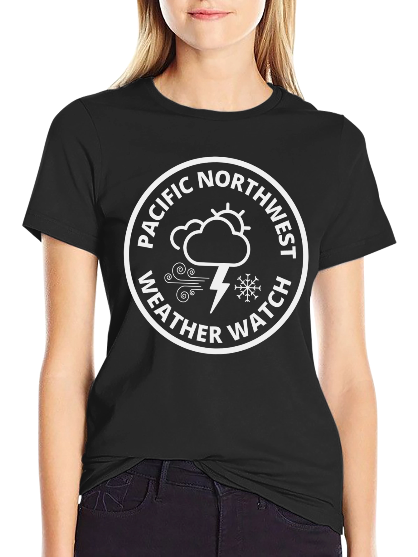 Pacific Northwest Weather Watch T-Shirt - Black