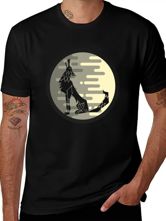 Full Moon Wolf Unisex Casual T-Shirt – Clean Design For Daily Comfort