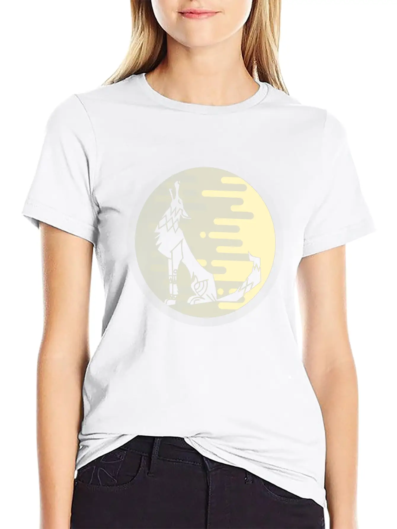 Full Moon Wolf Unisex Casual T-Shirt – Clean Design For Daily Comfort
