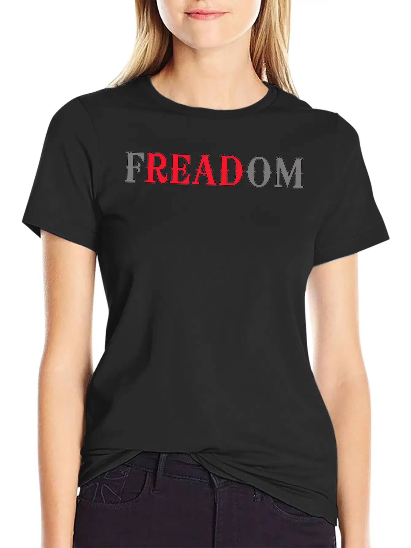 Funny Bookworm - Freadom - Reading Learning Humor Unisex Casual T-Shirt – Clean Design For Daily Comfort