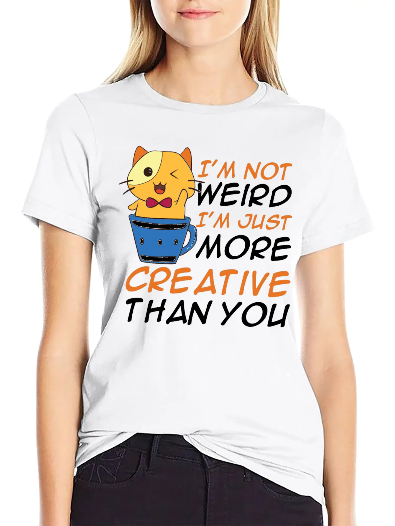 Funny I'm Not Weird I'm Creative Anime Unisex Casual T-Shirt – Clean Design For Daily Comfort