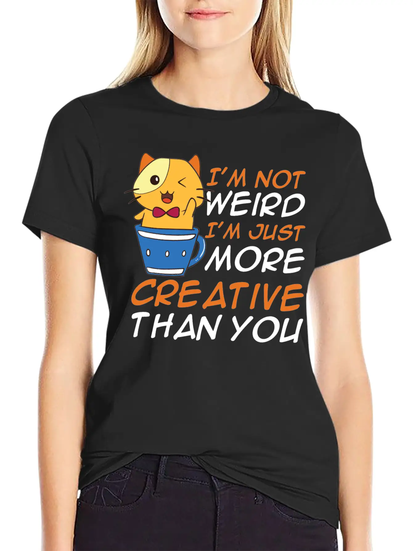 Funny I'm Not Weird I'm Creative Anime Unisex Casual T-Shirt – Clean Design For Daily Comfort