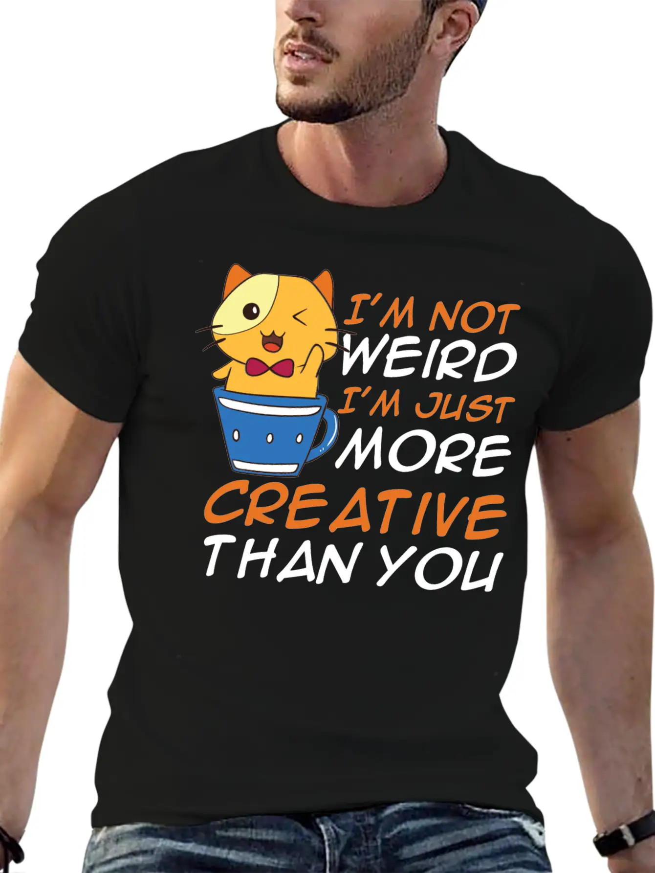 Funny I'm Not Weird I'm Creative Anime Unisex Casual T-Shirt – Clean Design For Daily Comfort