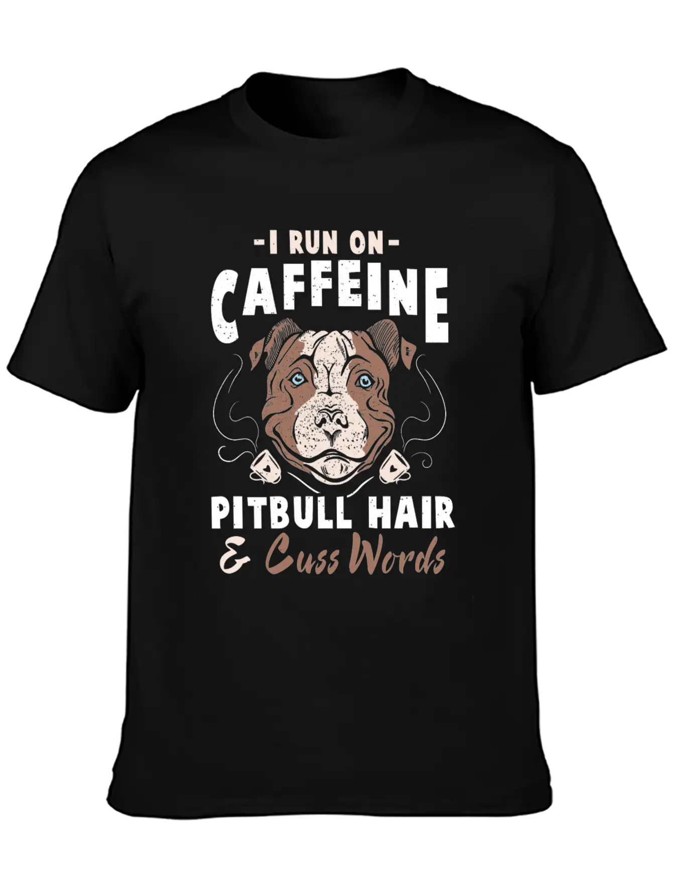 Funny Pitbull Hair And Caffeine T-Shirt Pit Bull F Unisex Casual T-Shirt – Clean Design For Daily Comfort