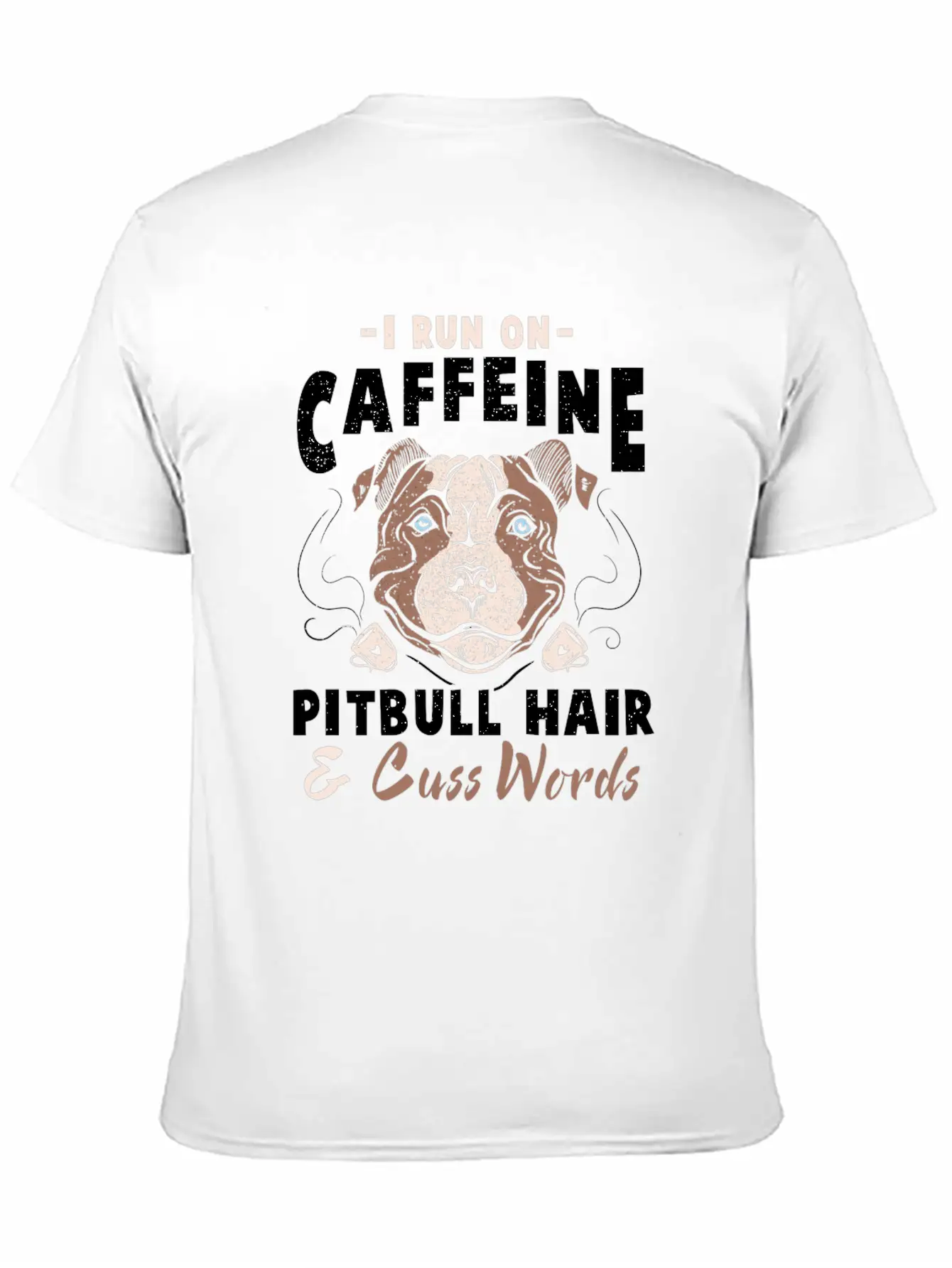 Funny Pitbull Hair And Caffeine T-Shirt Pit Bull F Unisex Casual T-Shirt – Clean Design For Daily Comfort