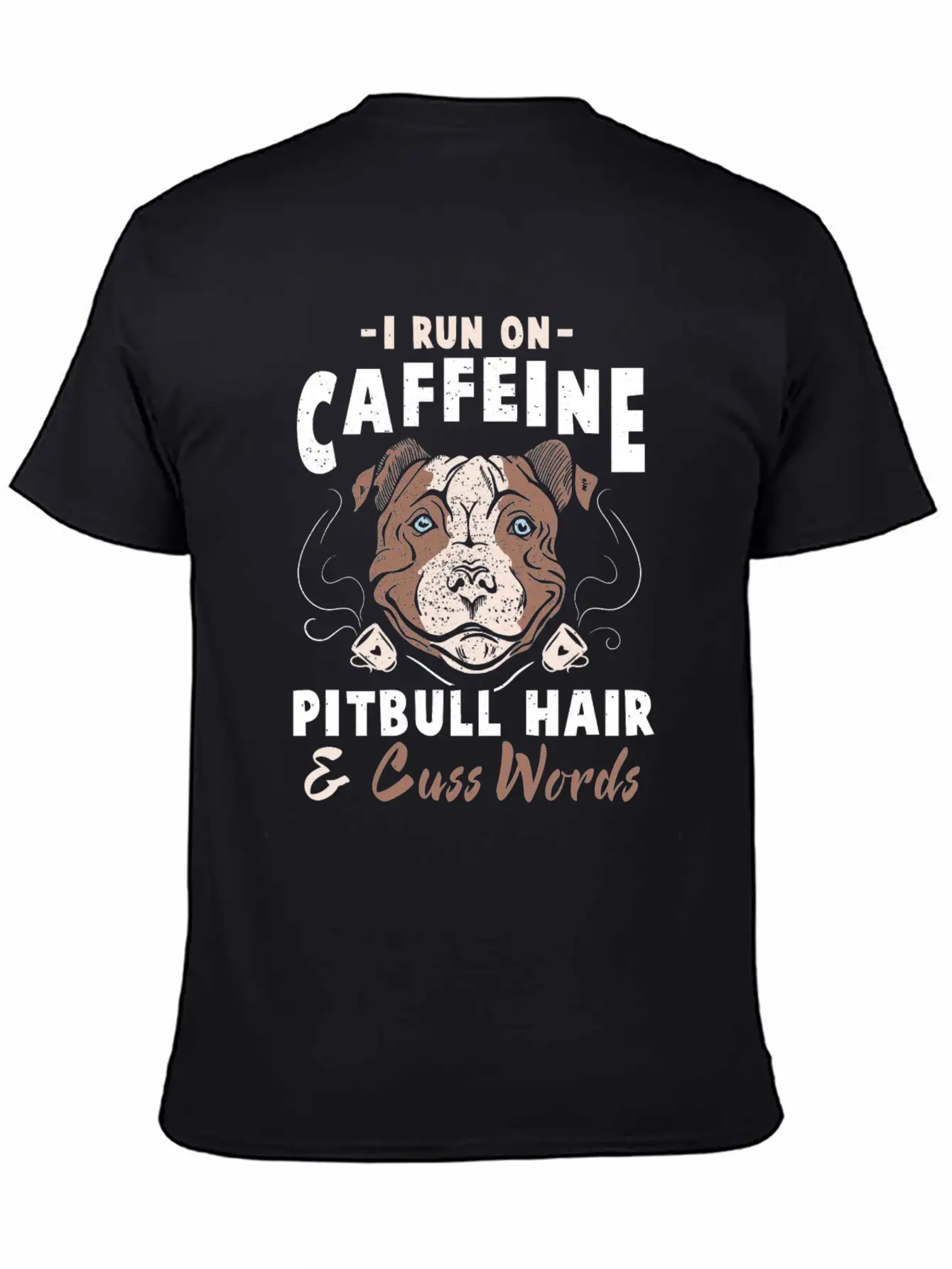 Funny Pitbull Hair And Caffeine T-Shirt Pit Bull F Unisex Casual T-Shirt – Clean Design For Daily Comfort