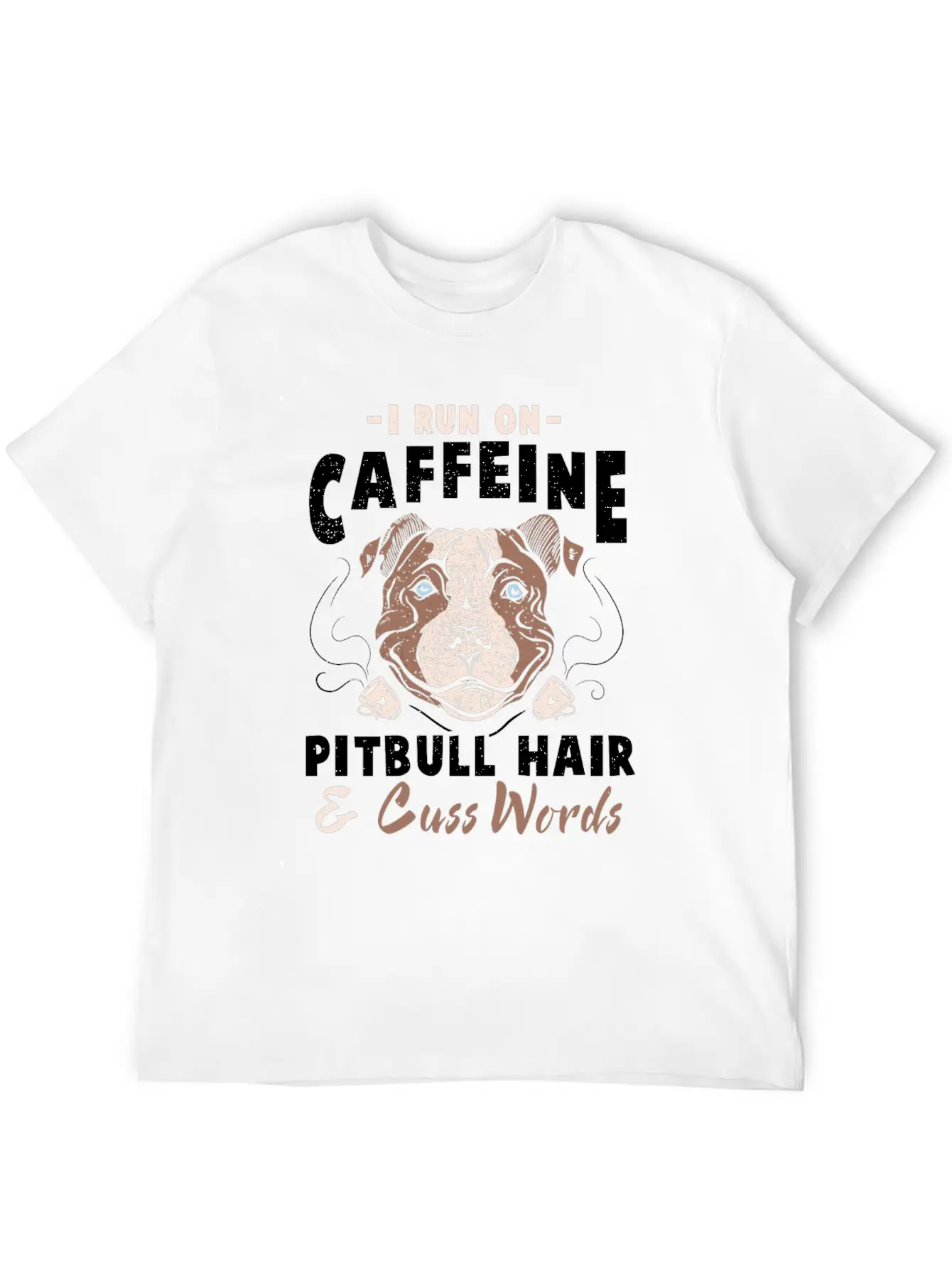 Funny Pitbull Hair And Caffeine T-Shirt Pit Bull F Unisex Casual T-Shirt – Clean Design For Daily Comfort