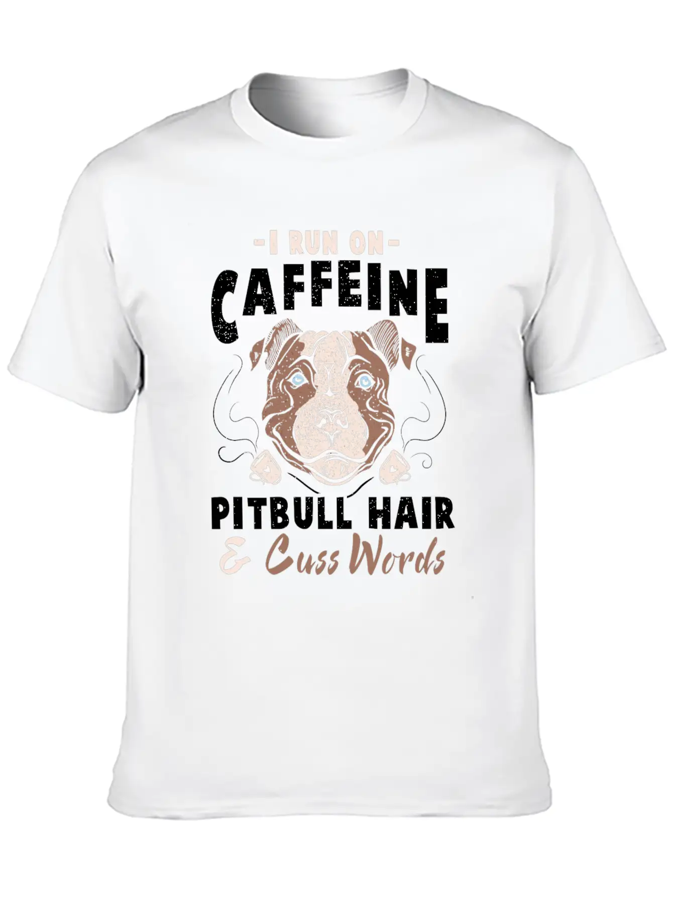 Funny Pitbull Hair And Caffeine T-Shirt Pit Bull F Unisex Casual T-Shirt – Clean Design For Daily Comfort