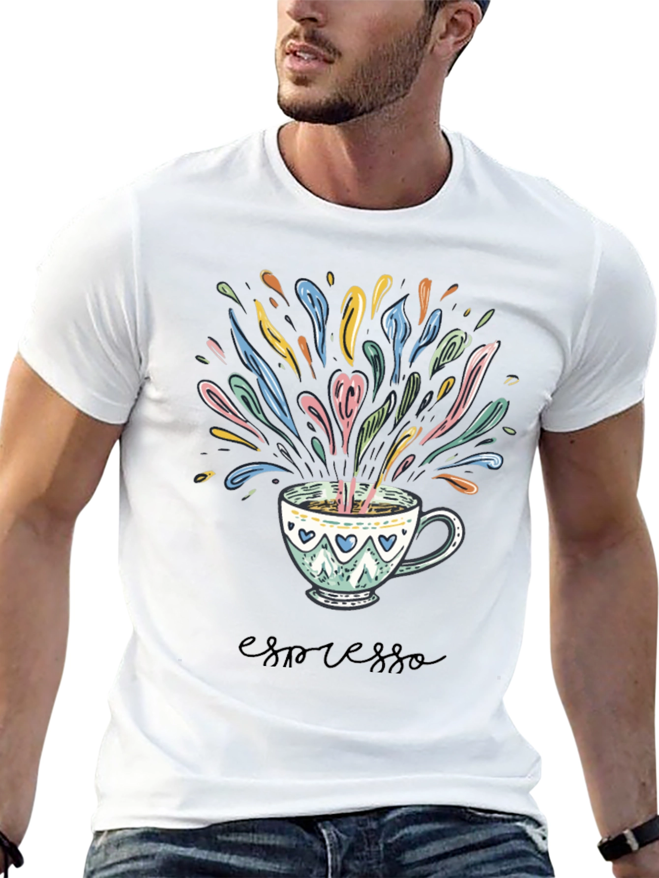 Espresso T-Shirt with Coffee Cup Graphic